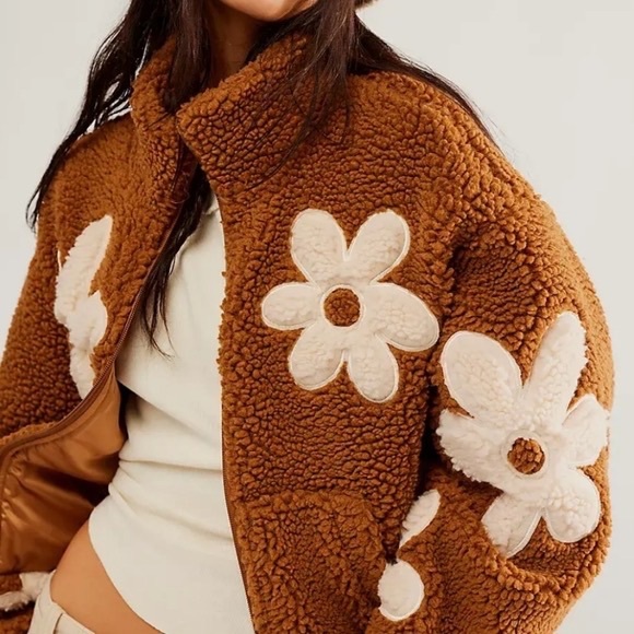 Free People Other - NWT Free People Love Life Brown and Cream Floral Jacket, M.